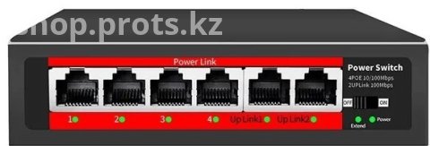 POE коммутатор Smart Power Switch 4 PoE + 2 Uplink, 10/100 Mbps, для IP-камер