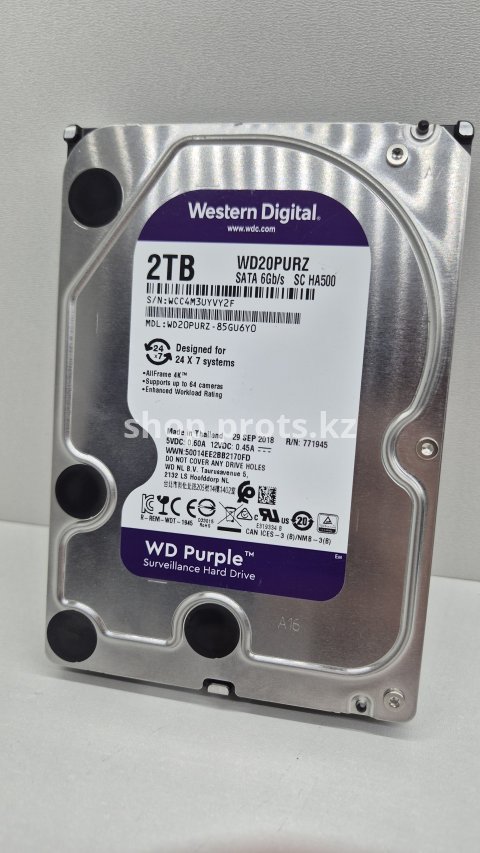 Жесткий диск Western Digital WD Purple WD20PURZ 2TB SATA III 3.5" для видеонаблюдения